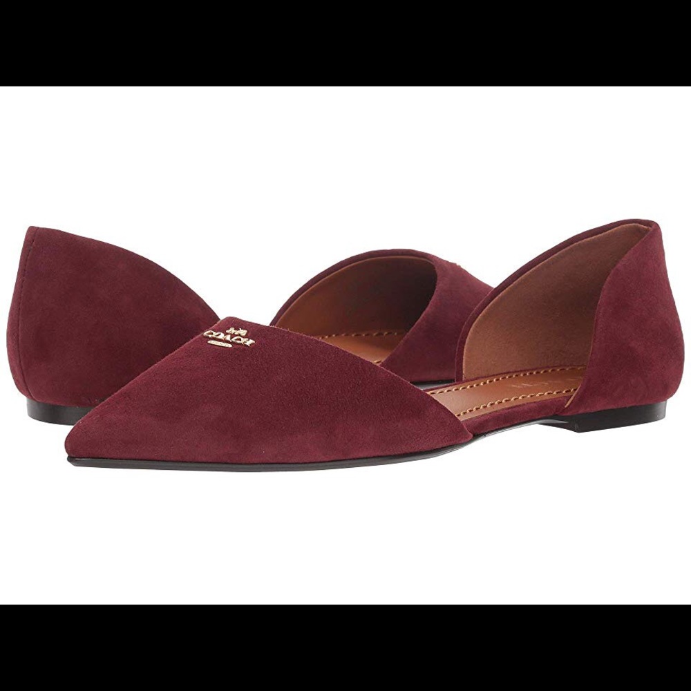 COACH Suede Pointy Toe Flat